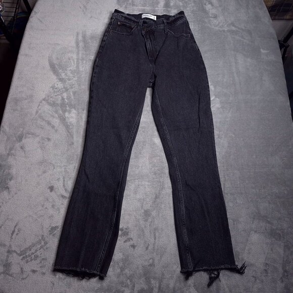 Abercrombie & Fitch 90s Slim Straight Ultra High Rise Curve Love Jeans 27 Black - Picture 4 of 8